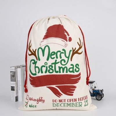 China HK-1211 Large Recyclable Christmas Candy Gift Bags Santa Sacks Christmas Gift Bag With Drawstring for sale