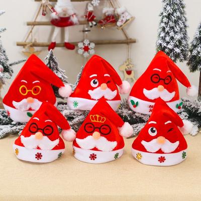 China YQ-376 Red Velvet Cartoon Comfort Velvet Holiday Christmas Santa Hats for sale