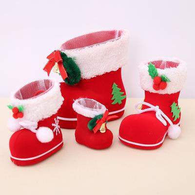 China Festival Stuff YQ-2203 Christmas Decoration Gift Holders Santa Boots Candy Packing Jar for sale