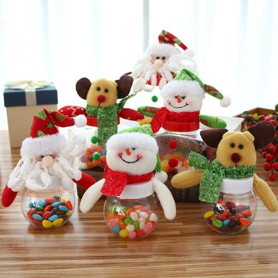 China YQ-3503 Eco-friendly Christmas Ornaments Party Decoration Canvas Bag Christmas Mini Candy Jar Bottle for sale