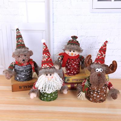 China YQ-103 Eco-friendly Christmas Party Candy Jar Santa Snowman Elk Christmas Paper Candy Jar for sale