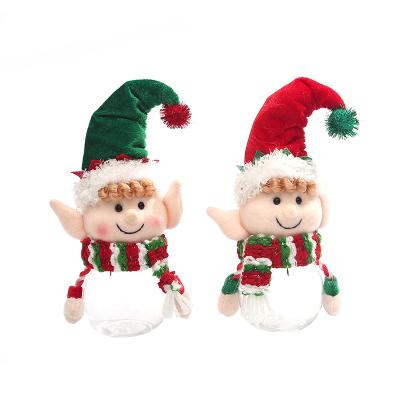 China Fashionable New Child Christmas Candy Jar Plush Elf Storage Bottle Christmas Gift Box Decoration YQ-162 2021 for sale