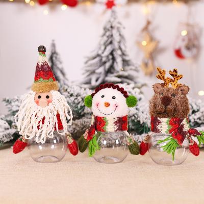 China Festival Stuff YQ-9590 Christmas Candy Jar Doll Stuffed Plush Snowman Christmas Candy Decoration for sale