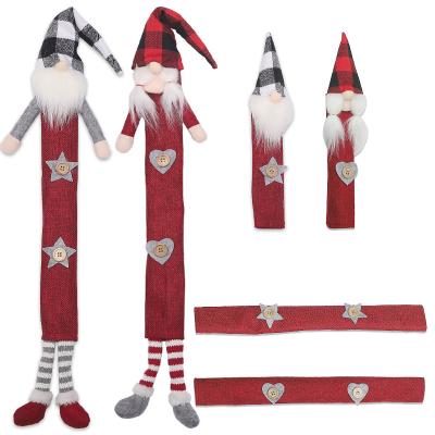 China YQ-325 6Piece Christmas Fridge Door Handle Cover Gnome Doll Fridge Eco-friendly Microwave Oven Dishwasher Handle Protector for sale