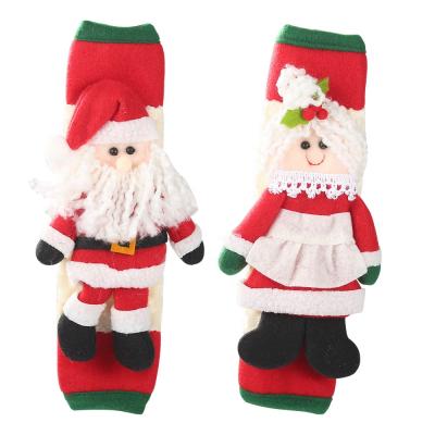 China HB-2118 Christmas Handmade Refrigerator Door Handle Covers Refrigerator Microwave Dishwasher Handle Decorations 2pcs Set for sale