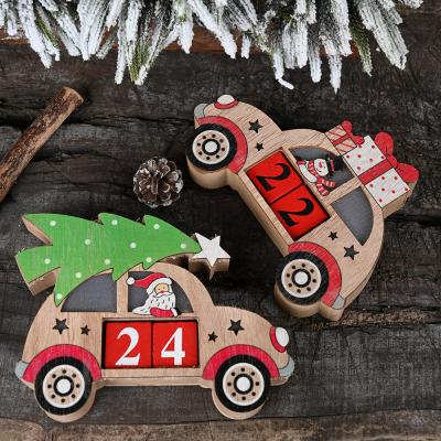 China HB-1876 DIY Number Eco-Friendly Date Blocks Wooden Christmas Advent Calendar for sale