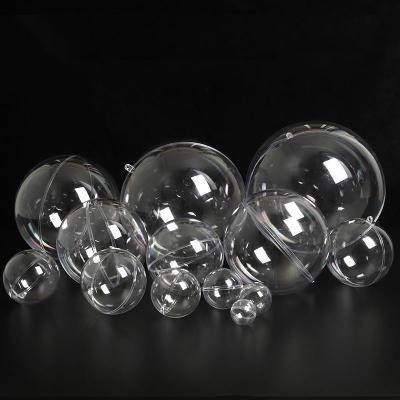 China WX-3902 Popular Christmas Gift / Wedding Gift Openable Hollow Hanging Clear Transparent Christmas Ornaments Plastic Ball 2CM-40CM for sale