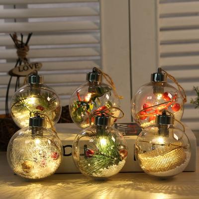 China GN-605 Lighted Transparent Plastic Pet Christmas Ornaments Clear Plastic Christmas Ball 8cm for sale