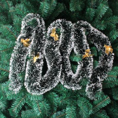 China SD-2302 2M Cheap Xmas Tree Garland Red White Dark Green Braid Party Plastic Silver Christmas Bow for sale