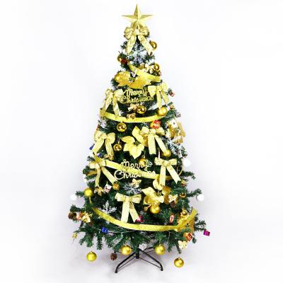 China MN-117 5/6/7Feet PVC Artificial Christmas Tree With Accessories Luxury Easy Assembly Metal Stand Foldable PVC for sale