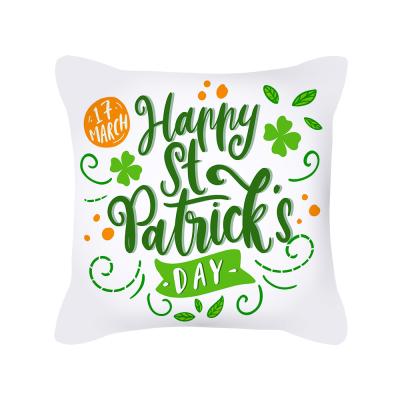 China New Design Happy St. Patrick's Day Decoration Green Throw Pillow Case MA-04 Non-Toxic for sale