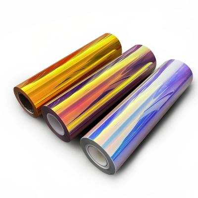 China Apparel custom htv rolls cricut vinyl sheet PET rolls holographic heat transfer film metallic vinyl for clothing for sale