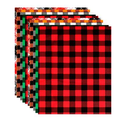 China Clothing buffalo plaid patterned htv sheet A4 size 10*12 heat transfer vinyl PU material (in) for iron on T-shirt for sale