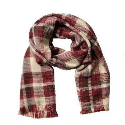 China Red Plaid Fashion Weave Winter Scarf 18 x 69 inches for sale