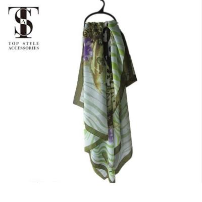 China Comfortable Women's Soft Butterfly Print Chiffon Scarf Wraps Shawl Stole Scarves for sale