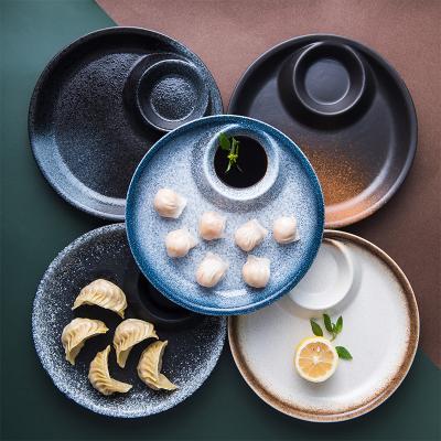 China Dedicative Sustainable Japanese Restaurant Porcelain Square Dumplings Ceramic Food Dish for sale