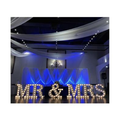 China Simple Wholesale Waterproof Decoration Stainless Steel Letter Sign Big Led Marquee Sign For Wedding for sale