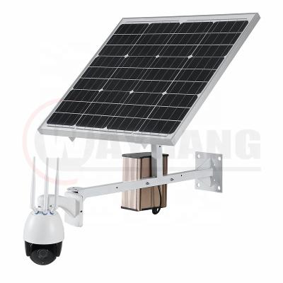 China Newest battery powered built-in siren 4g sim card solar power IP cam, 4g cctv solar camera, high speed ptz rs485 protocol dome camera for sale