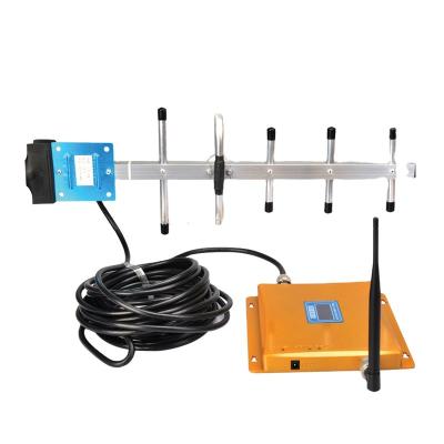 China LED Gold 900MHZ signal booster, GSM 900 mobile signal repeater, GSM repeater/cellular signal booster with outdoor antenna 198*186*20mm for sale