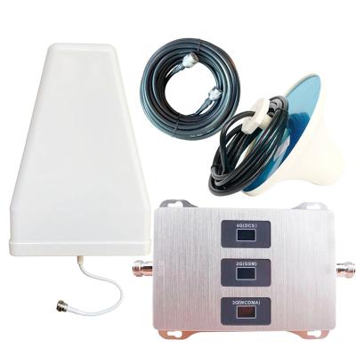 China High Gian 900 1800 2100 Tri Bband Mobile Signal Booster 2g 3g 4g Repeater 207*137*21mm for sale