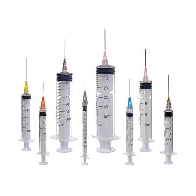 China Medical Care CE Disposable 1ml 2ml 3ml 5ml 10ml 20ml 30ml 50ml Syringe with Needle Luer Slip or Luer Lock for sale