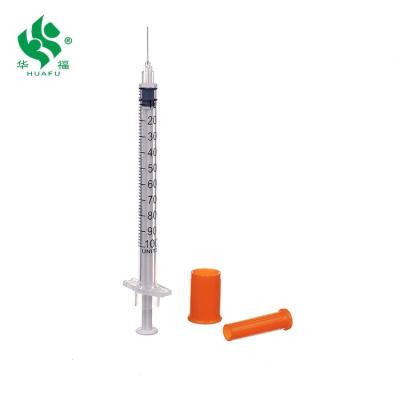 China 0.5ml 40 U 100U Sterile Non-pyrogenic Disposable Insulin Syringe With CE&ISO for sale