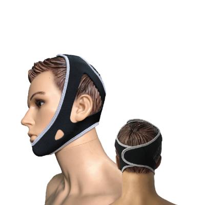 China 2019 New Design Adjustable High Quality Neoprene Anti Snoring Belt Lycra Snoring Chinstrap For Stop Snoring for sale