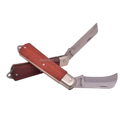 China AK-8600 Sharpness Multi Tool Electrician Folding Knife With Wooden Handle for sale