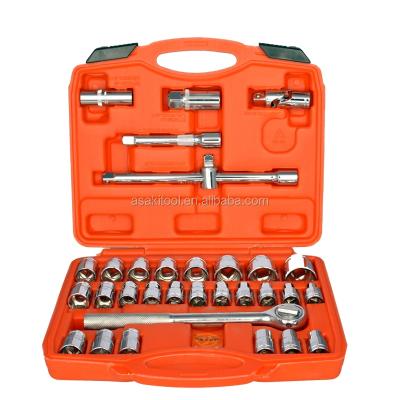 China Car 32pcs Asaki CRV Drive Ratchet Socket Wrench Hardware Tool Kit Bicycle Repair 1/2