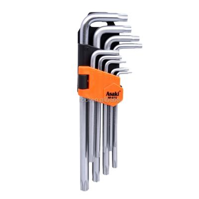 China Chorme AK-0412 Steel Torx Titanium Chrome Steel Hex Key Wrench Set for sale