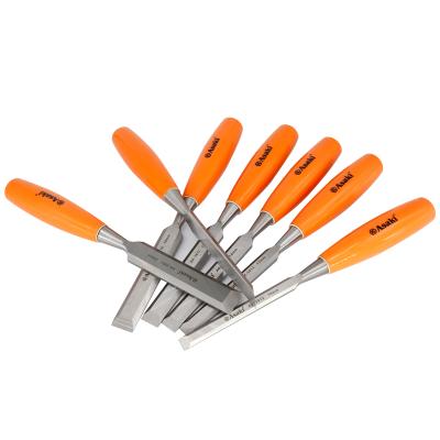 China Woodworking 7pcs 10 - 25mm Handle Wooden Wood Chisel for sale