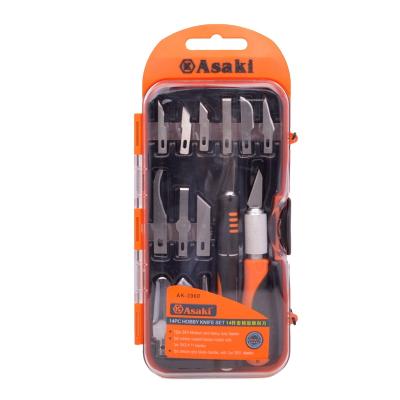 China KNIFE Asaki 14pcs Hobby Knife Set SERVICE Knife Blade for sale