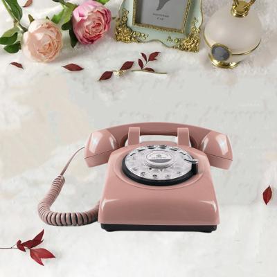 China Retro Decorative Telephone in Rotary Old European Antique Brass Office Home Telephone Guestbook Wedding Audio Telephone Factory Made Style for sale