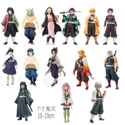 China Cartoon Toy Demon Slayer anime figure Tomioka Giyuu Tanjirou Rengoku Kyoujurou Inosuke Zenitsu Nezuko Shinobu for sale