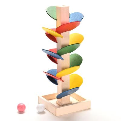 China Building Toy Colorful Tree with Removable Leaves Ball Race Track Blocks Toys Children Marble Building for sale