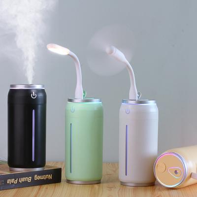 China Car Drop Shipping 3-in-1 Car Humidifier Cool Mist Humidifier Mini Fan Cooler Humidifier USB With Night Light for sale