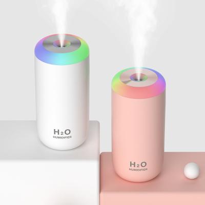 China Outdoor Portable Unique Design 350ml Mini Ultrasonic Usb Cool Mist Car Air Humidifier With 7 Colors Light for sale