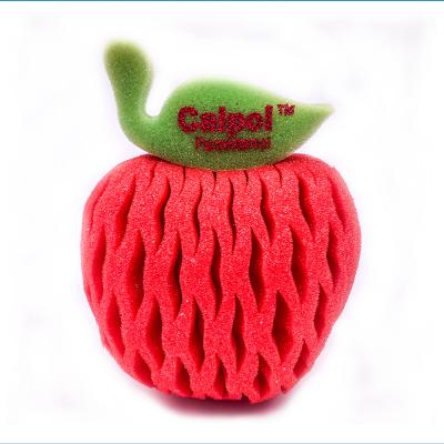 China EXFOLIATE Factory Custom Logo Scrubbing Fruit Shaped Bath Cleaning Sponge For Shower Body Cleaning for sale