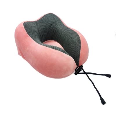 China Custom Wholesale Sponge Plush Memory Foam U Shape Travel Neck Pillow for sale