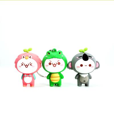 China Silicone Animation Cartoon Custom Design No Evil Toy Silicone Jelly Rubber Key Fancy Cute Souvenir Gift Chain for sale