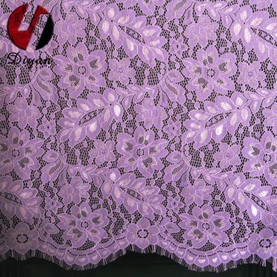 China Viable high quality EMBROIDERY EYELASH COTTON LACE FABRIC FRENCH TIE LACE scallop lace for sale