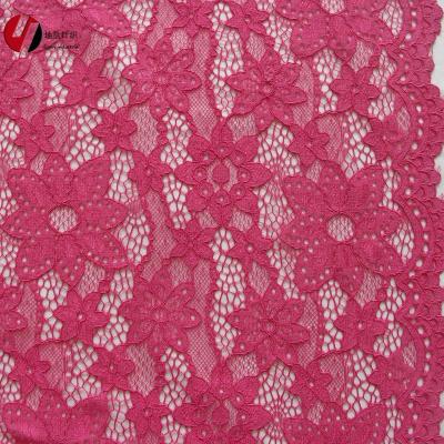 China 2020 Anti-Static High Quality Cotton Nylon Viscose Scalloped Tied Lace Fabric For Bridal Dress Garment for sale