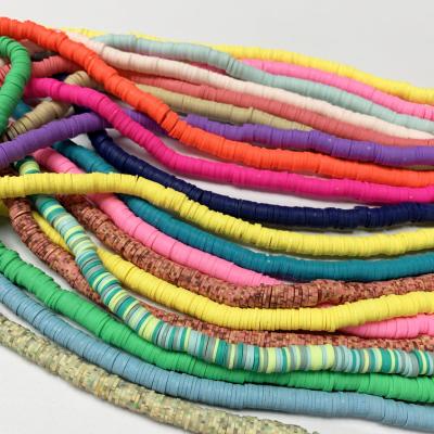 China African Clay Beads 6mm Flat Round Polymer Clay Beads Handmade Clay Beads For DIY Jewelry Making Bracelet Mixed Color for sale