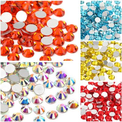 China Flatback factory sale grade aa quality SS3-SS50 ab crystals Hot-fix direct bulk glass rhinestones non for garment flatback rhinestones for sale