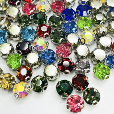 China Pointback JC Crystal Glass Stones For Clothes Bulk Wholesale Silver/Gold Plating Claw Brass Setting Sew On Rhinestone Crystals for sale