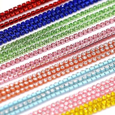 China Hot Sales SS6 ab Cheap Crystal Rhinestone Cup Chain Accessories Crystal Trimming Chain Decoration Rhinestone for sale