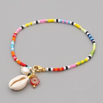 China La BOHÊME Bohemian Handmade Crystal Seed Beads Bracelet, Charm Colorful Beaded Bracelet with Shells for Women for sale