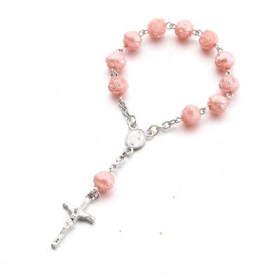 China JC Religious Crystal Dubai Beads Rosary Statement Catholic Bracelet for sale