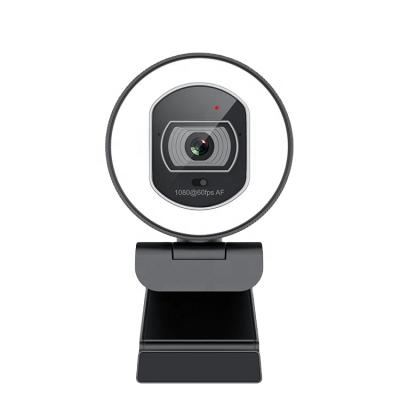 China New Product 1080P Webcam With Microphone USB 2.0 HD Webcam With Ring Light And Remote Control 6.1*5.4*7.5 cm for sale