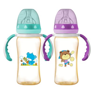 China BPA Free Manufacturer PPSU Wholesale Baby Feeding Milk Bottles With Handle for sale